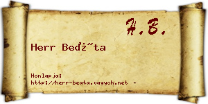 Herr Beáta névjegykártya